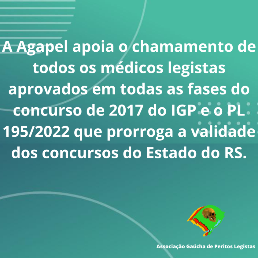 A Agapel apoia o chamamento de todos os médicos legistas